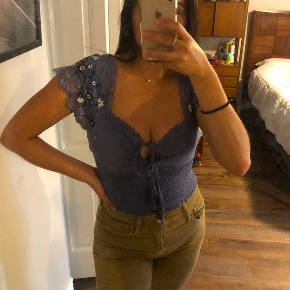 Free People Periwinkle Crop Top - Picture 2 of 5